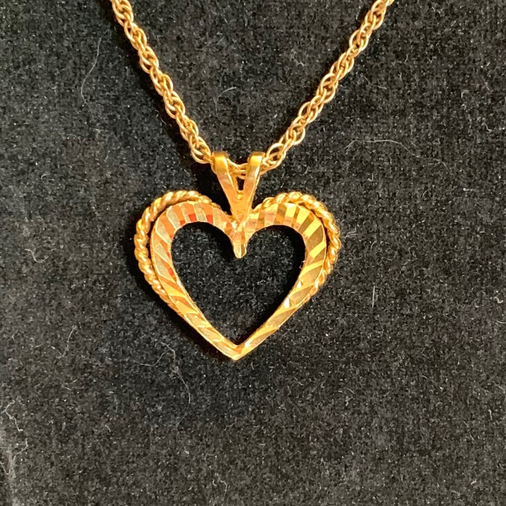 Vintage 1990s 14k Gold Faceted Heart Pendant! Necklace Sold Separately!
